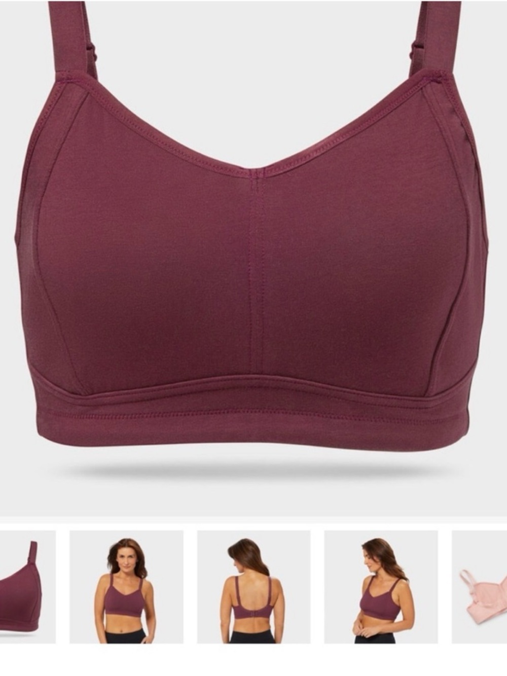 New Duluth Trading Women's Free Range FabWire Bra in burgundy